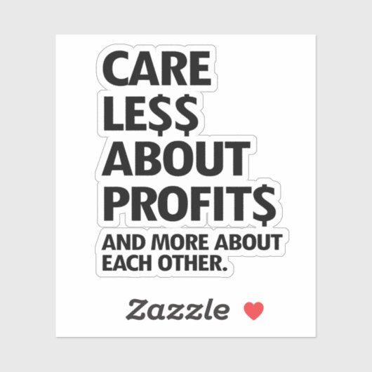 ZORG MINDER OVER WINSTEN STICKER (Vel)