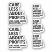 ZORG MINDER OVER WINSTEN STICKER (Voorkant)