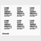 ZORG MINDER OVER WINSTEN VIERKANTE STICKER (Vel)