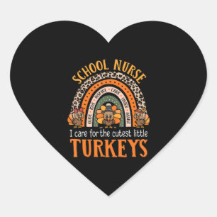 Zorg Thanksgiving voor School Verpleegkundige Scha Hart Sticker