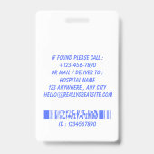 Zorg Verpleegster Foto ID Badge Card (Achterkant)