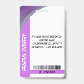 Zorg Verpleegster Foto ID Badge Card (Achterkant)