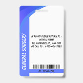 Zorg Verpleegster Foto ID Badge Card (Achterkant)