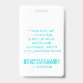 Zorg Verpleegster Foto ID Badge Card (Achterkant)