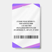 Zorg Verpleegster Foto ID Badge Card (Achterkant)