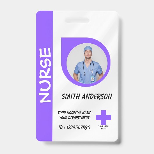 Zorg Verpleegster Foto ID Badge Card (Voorzijde)