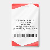 Zorg Verpleegster Foto ID Badge Card (Achterkant)