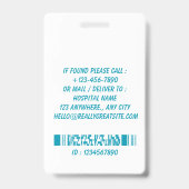 Zorg Verpleegster Foto ID Badge Card (Achterkant)