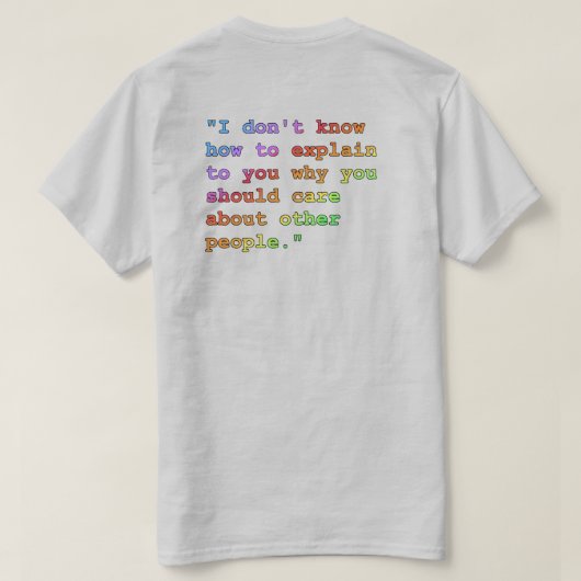 Zorg voor andere mensen op een donker T-shirt (Design achterkant)