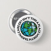 Zorg voor de aarde ronde button 5,7 cm (Voorkant /achterkant)