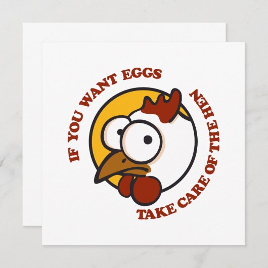 Zorg voor de hen 1 bedankkaart (Voorkant / Achterkant)