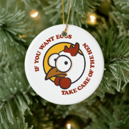 Zorg voor de hen 1 keramisch ornament