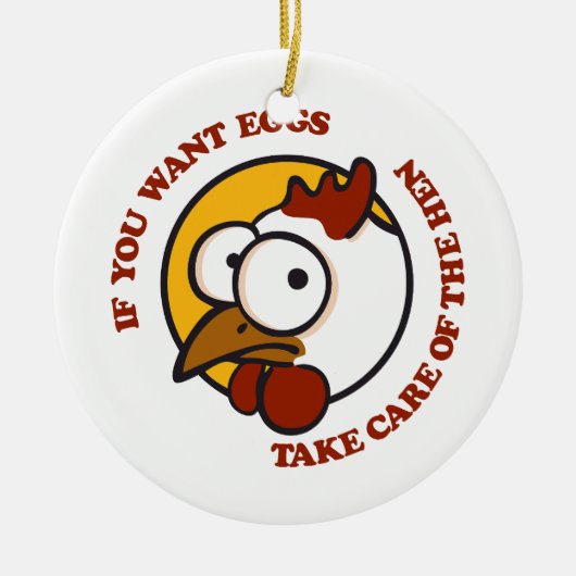 Zorg voor de hen 1 keramisch ornament (Voorkant)