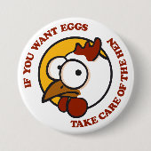 Zorg voor de hen 1 ronde button 7,6 cm (Voorkant)