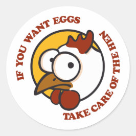 Zorg voor de hen 1 ronde sticker