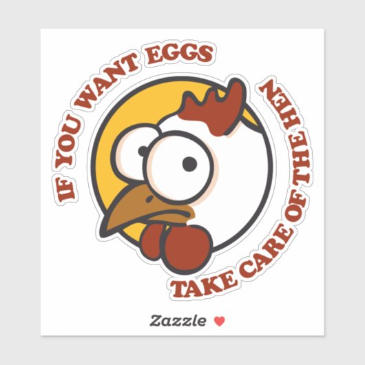 Zorg voor de hen 1 sticker (Vel)