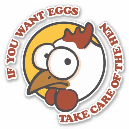 Zorg voor de hen 1 sticker (Voorkant)