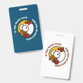 Zorg voor de kip 1 badge (Voor- en achterkant)