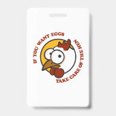 Zorg voor de kip 1 badge (Achterkant)