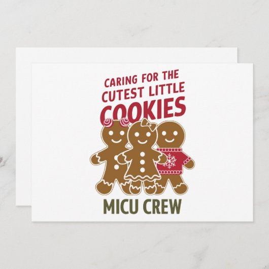 Zorg voor de Schattigee kleine koekjes Nicu verple Feestdagenkaart (Voorkant / Achterkant)