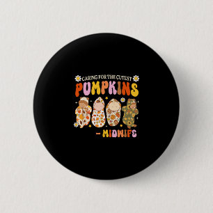 Zorg Voor De Schattigste Pompoen Verloskundige Her Ronde Button 5,7 Cm