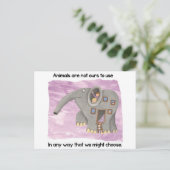 Zorg voor dieren! briefkaart (Staand voorkant)