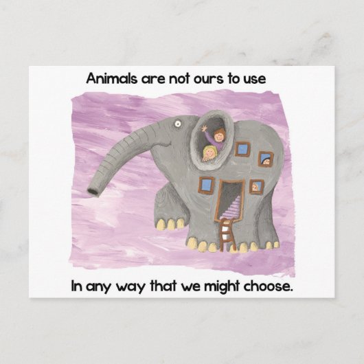 Zorg voor dieren! briefkaart (Voorkant)