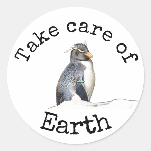 Zorg voor Earth Penguin Stickers (Voorkant)