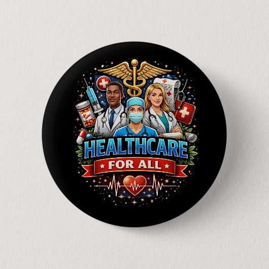 Zorg voor Iedereen Ronde Button 5,7 Cm (Voorkant)