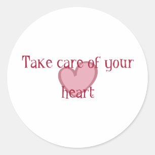 Zorg voor je hart ronde sticker