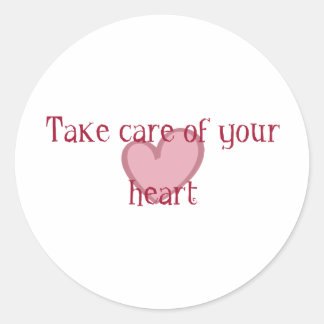Zorg voor je hart ronde sticker