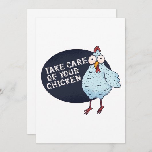 Zorg voor je kip bedankkaart (Voorkant / Achterkant)
