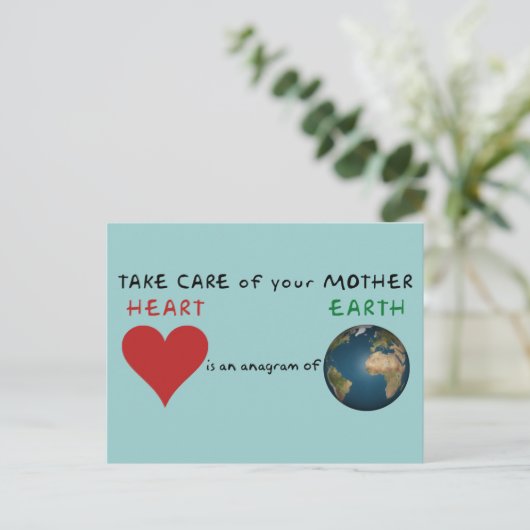 Zorg voor je moederaarde briefkaart (Staand voorkant)