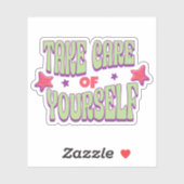 Zorg Voor Jezelf Typografie Sticker (Vel)