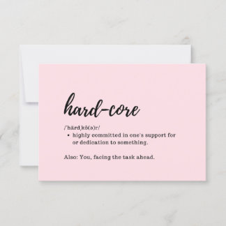 Zorg voor kaarten - Definitie van harde-core
