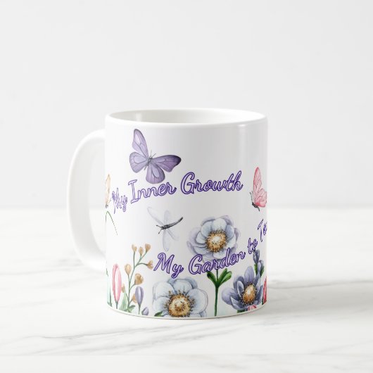 Zorg voor mij, mijn innerlijke groei koffiemok (Voorkant links)