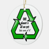Zorg voor onze planeet keramisch ornament (Links)
