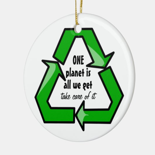Zorg voor onze planeet keramisch ornament (Links)