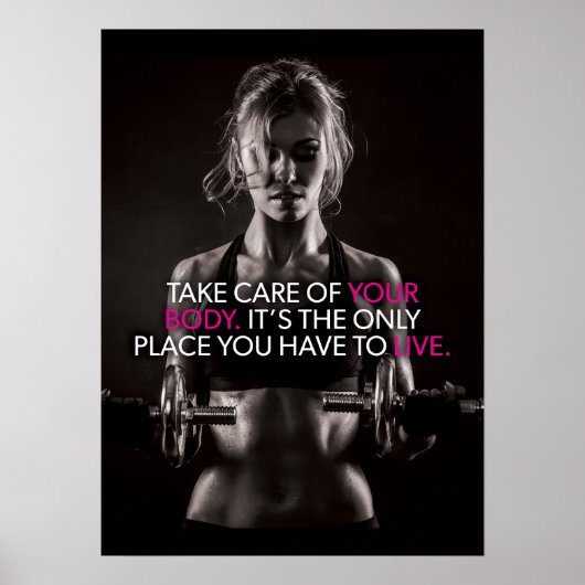 Zorg voor uw lichaam, vrouwenmotivatie poster (Voorkant)