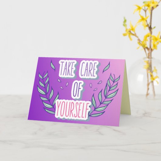 Zorg voor uzelf kaart (Gele Bloem)