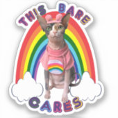 Zorgbakpride Sphynx Cat Rainbow Sticker (Voorkant)