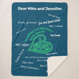 Zorgbank met liefde en gebeden sherpa deken