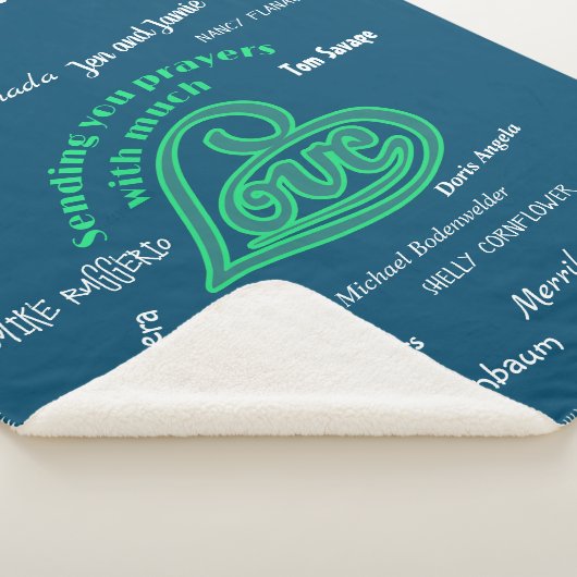 Zorgbank met liefde en gebeden sherpa deken (3/4)