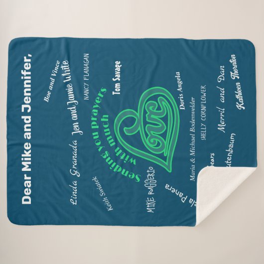 Zorgbank met liefde en gebeden sherpa deken (Voorkant (horizontaal))