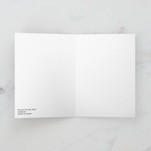 Zorgelijke kat Wenskaart Kaart (Binnen)