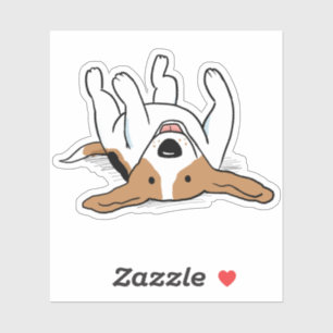 Zorgeloos Beagle   Happy Cartoon Dog Vinyl Sticker