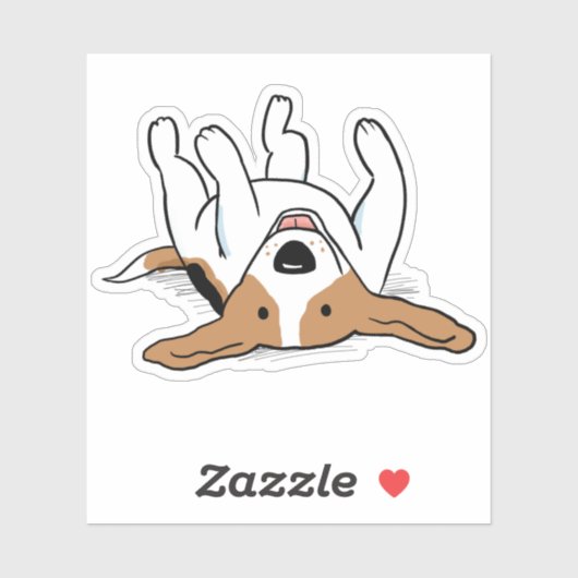 Zorgeloos Beagle | Happy Cartoon Dog Vinyl Sticker (Vel)