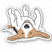 Zorgeloos Beagle | Happy Cartoon Dog Vinyl Sticker (Voorkant)
