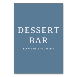 Zorgeloos Blauwe Minimalistische Dessertbar Bord Kaart