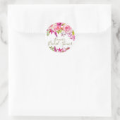 Zorgeloos Boho Chic Roze Bloemen Vrijgezellenfeest Ronde Sticker (Tas)
